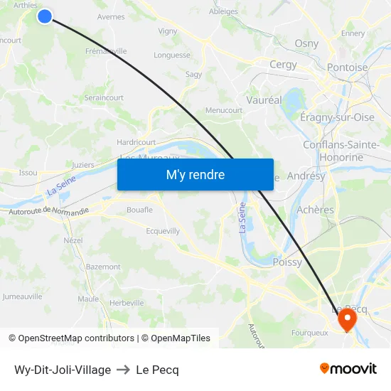 Wy-Dit-Joli-Village to Le Pecq map