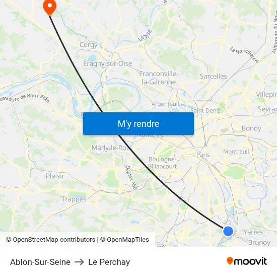 Ablon-Sur-Seine to Le Perchay map