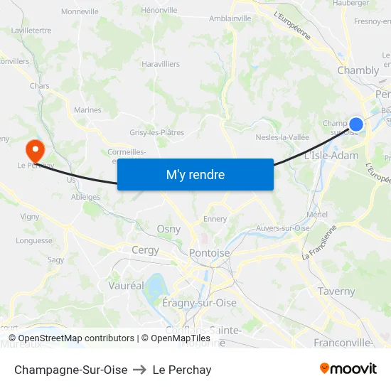 Champagne-Sur-Oise to Le Perchay map