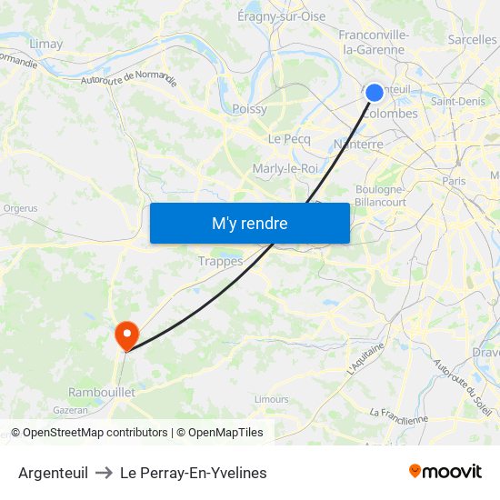 Argenteuil to Le Perray-En-Yvelines map