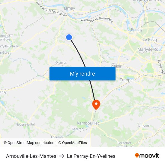 Arnouville-Les-Mantes to Le Perray-En-Yvelines map