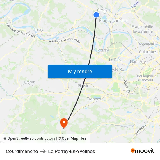Courdimanche to Le Perray-En-Yvelines map