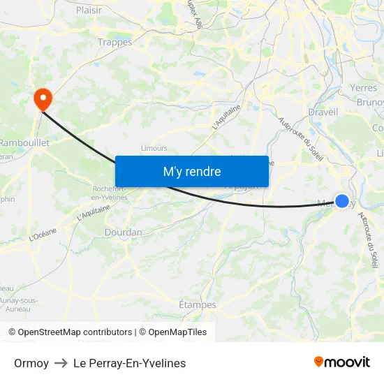 Ormoy to Le Perray-En-Yvelines map