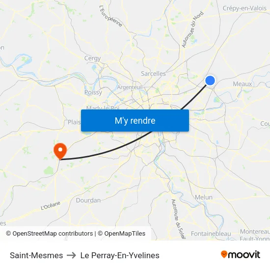 Saint-Mesmes to Le Perray-En-Yvelines map