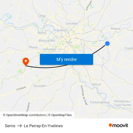 Serris to Le Perray-En-Yvelines map