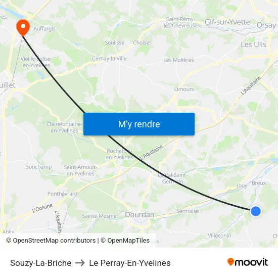 Souzy-La-Briche to Le Perray-En-Yvelines map