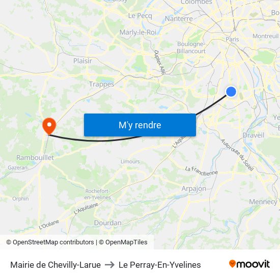 Mairie de Chevilly-Larue to Le Perray-En-Yvelines map