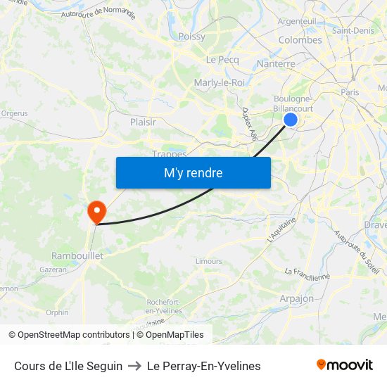 Cours de L'Ile Seguin to Le Perray-En-Yvelines map