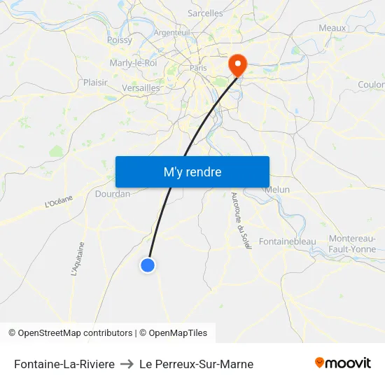 Fontaine-La-Riviere to Le Perreux-Sur-Marne map
