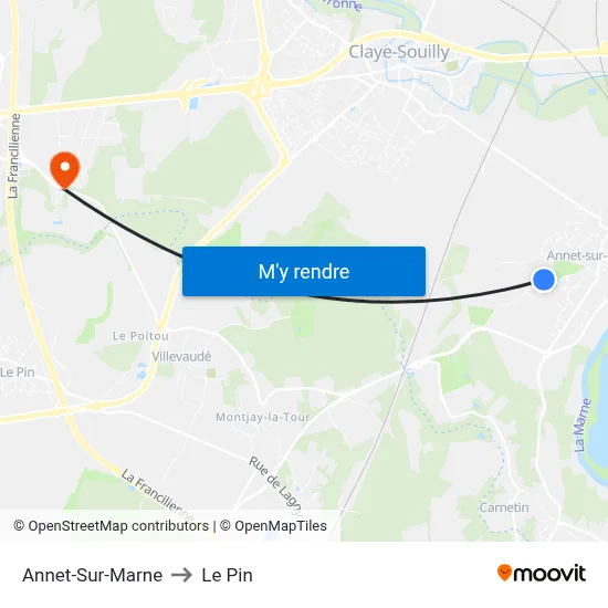 Annet-Sur-Marne to Le Pin map