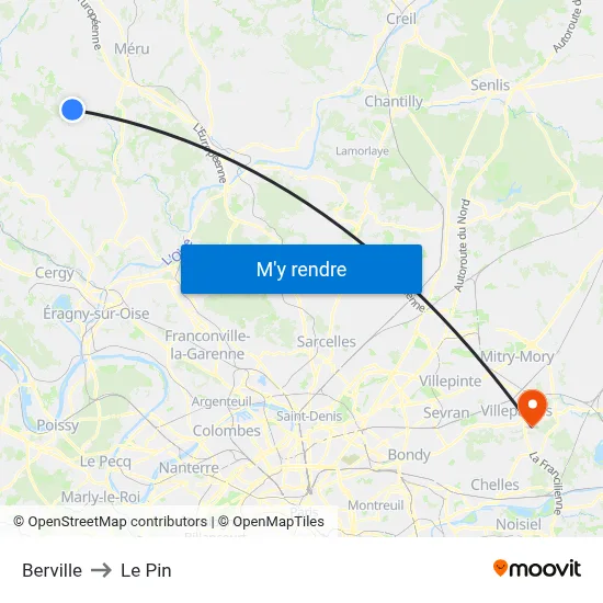Berville to Le Pin map