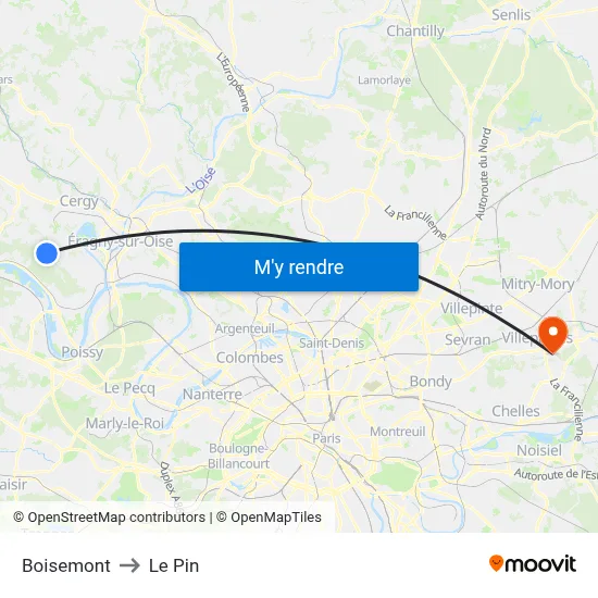 Boisemont to Le Pin map