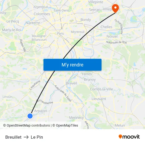 Breuillet to Le Pin map