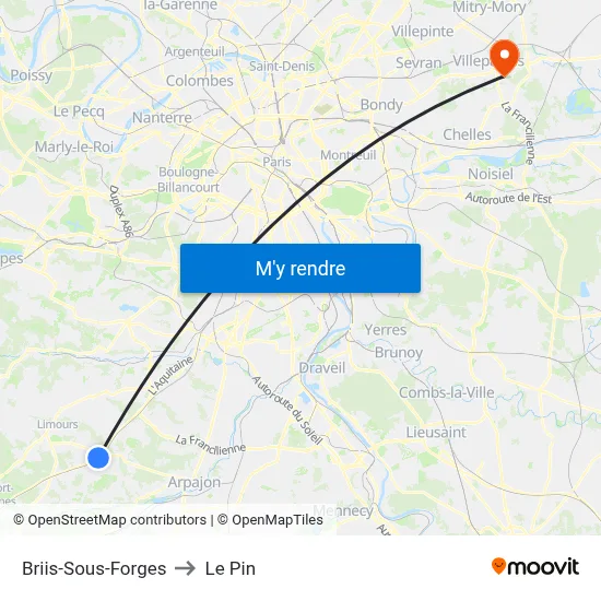 Briis-Sous-Forges to Le Pin map