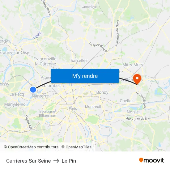 Carrieres-Sur-Seine to Le Pin map