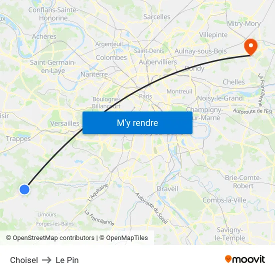 Choisel to Le Pin map