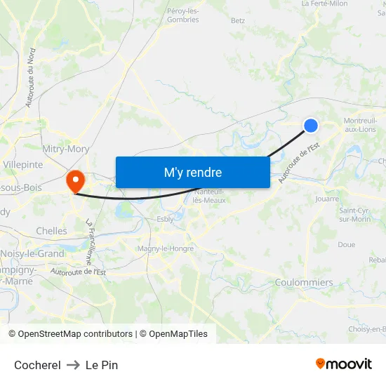 Cocherel to Le Pin map
