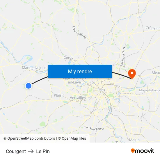 Courgent to Le Pin map