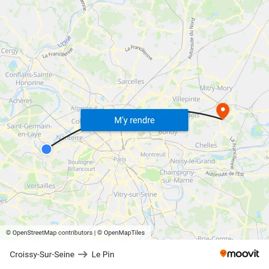 Croissy-Sur-Seine to Le Pin map