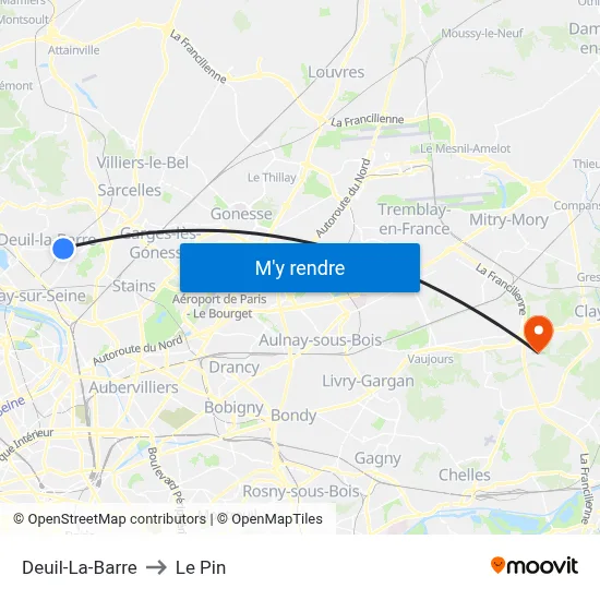 Deuil-La-Barre to Le Pin map