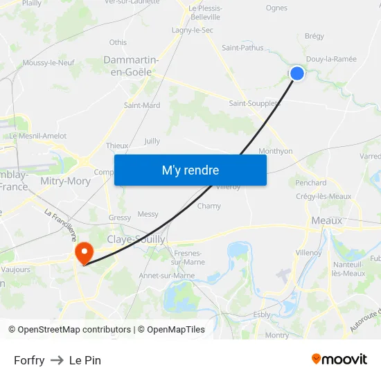 Forfry to Le Pin map