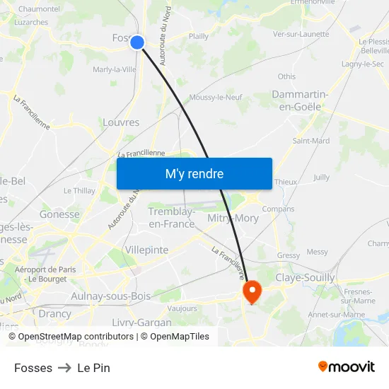 Fosses to Le Pin map