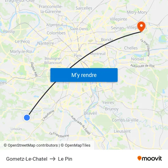 Gometz-Le-Chatel to Le Pin map