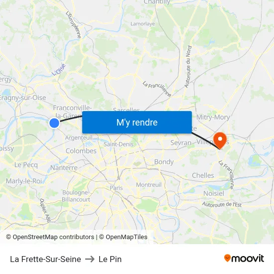 La Frette-Sur-Seine to Le Pin map