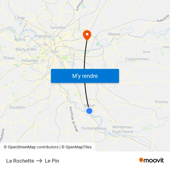 La Rochette to Le Pin map