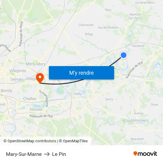 Mary-Sur-Marne to Le Pin map