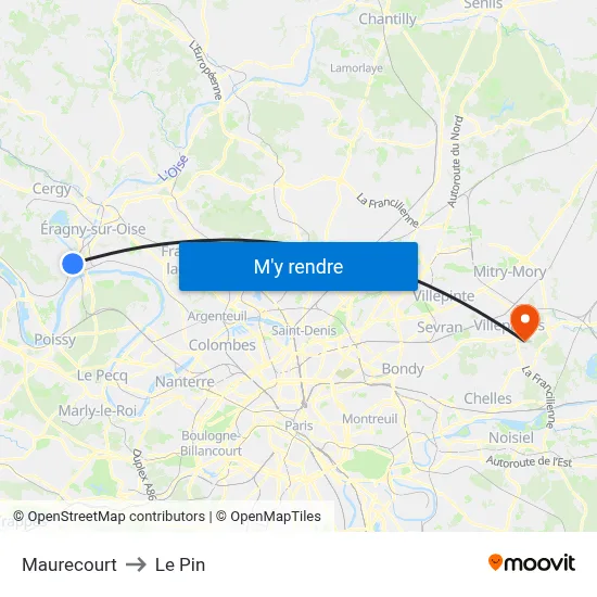 Maurecourt to Le Pin map