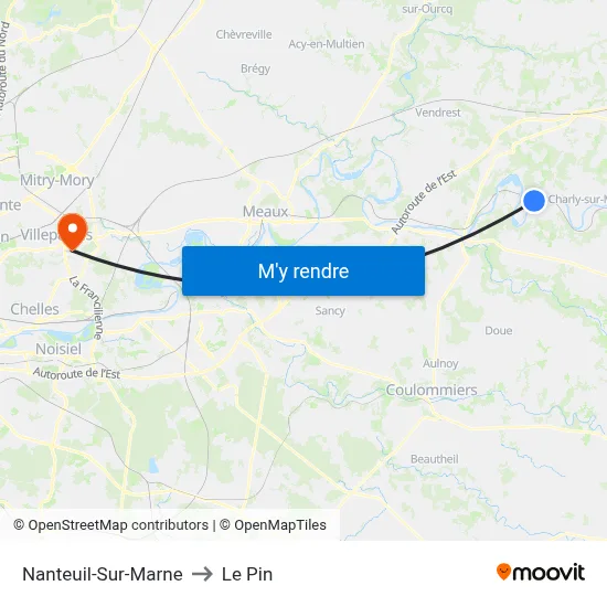 Nanteuil-Sur-Marne to Le Pin map