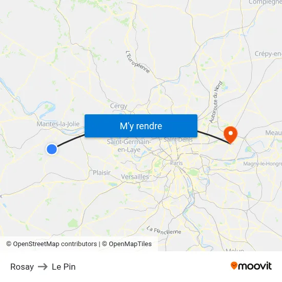 Rosay to Le Pin map
