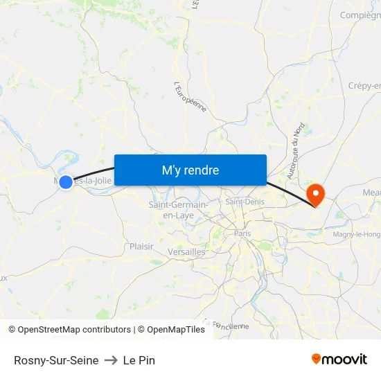 Rosny-Sur-Seine to Le Pin map