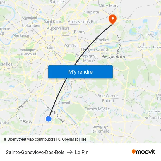Sainte-Genevieve-Des-Bois to Le Pin map