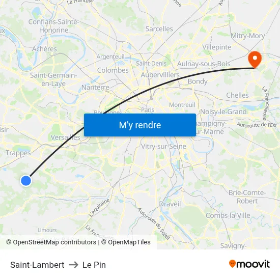Saint-Lambert to Le Pin map