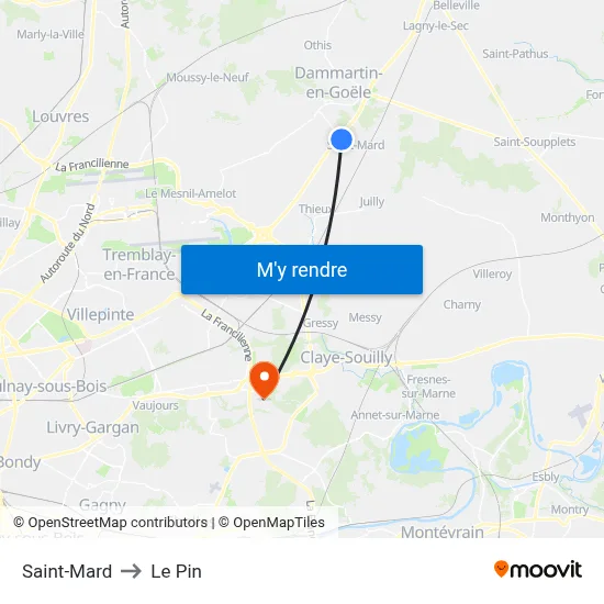 Saint-Mard to Le Pin map
