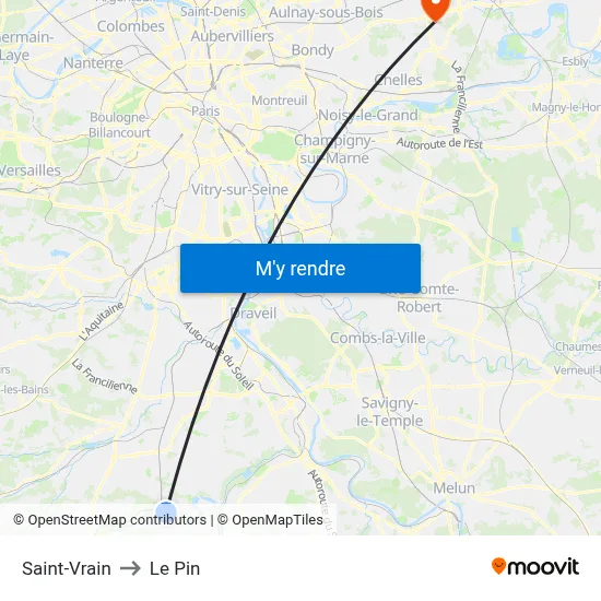 Saint-Vrain to Le Pin map