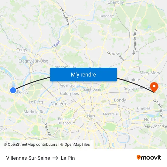 Villennes-Sur-Seine to Le Pin map