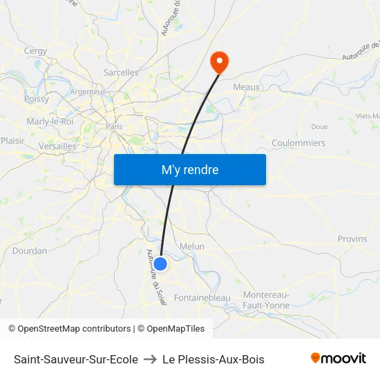 Saint-Sauveur-Sur-Ecole to Le Plessis-Aux-Bois map