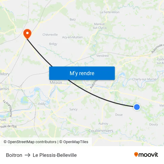 Boitron to Le Plessis-Belleville map