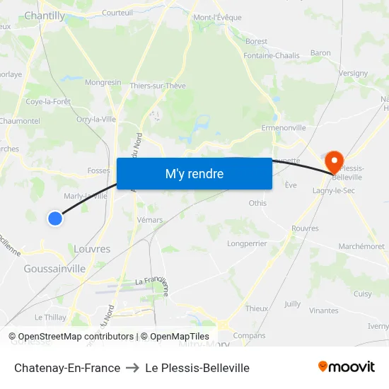 Chatenay-En-France to Le Plessis-Belleville map