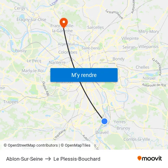 Ablon-Sur-Seine to Le Plessis-Bouchard map