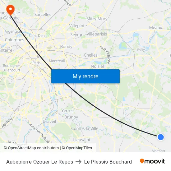 Aubepierre-Ozouer-Le-Repos to Le Plessis-Bouchard map