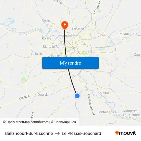 Ballancourt-Sur-Essonne to Le Plessis-Bouchard map