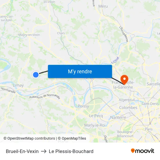 Brueil-En-Vexin to Le Plessis-Bouchard map