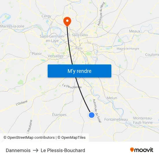 Dannemois to Le Plessis-Bouchard map