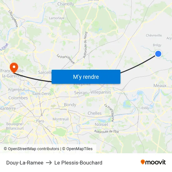 Douy-La-Ramee to Le Plessis-Bouchard map