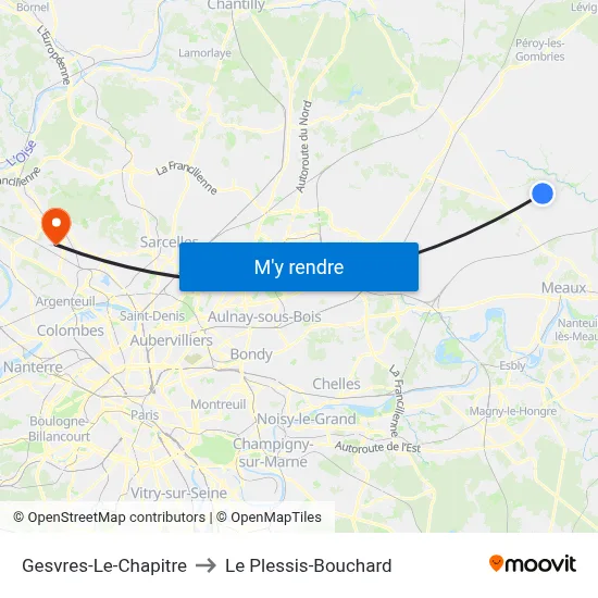 Gesvres-Le-Chapitre to Le Plessis-Bouchard map