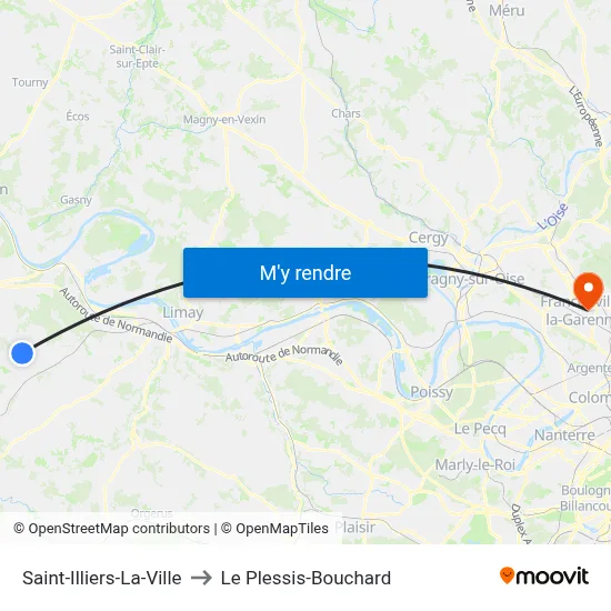 Saint-Illiers-La-Ville to Le Plessis-Bouchard map